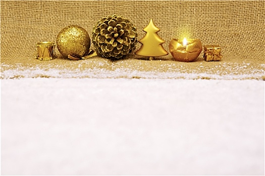 金色,圣诞装饰,降临节,蜡烛