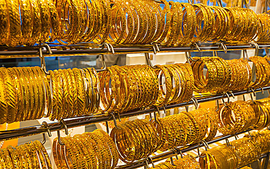 黄金,环饰,饰品,德伊勒,黄金市场,迪拜,老,市场,阿联酋,亚洲