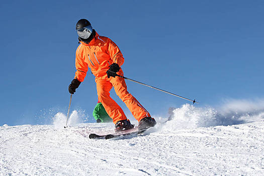 滑雪,阿尔卑斯山,高兴,寒假