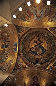天花板,象征,描绘,东正教,大教堂,哈里萨调料,黎巴嫩,中东,亚洲