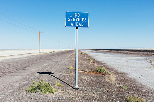 服务,标识,遥远,沙漠公路