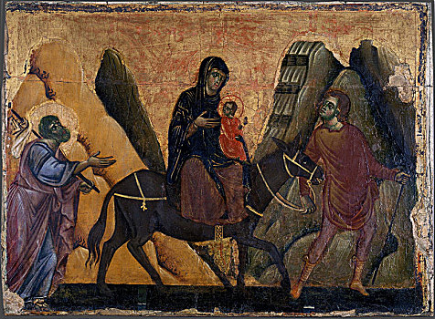 飞行,埃及,艺术家,锡耶纳,动作,1260年