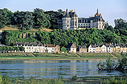 法国,中心,卢瓦尔谢尔省,卢瓦尔河畔肖蒙,乡村,城堡