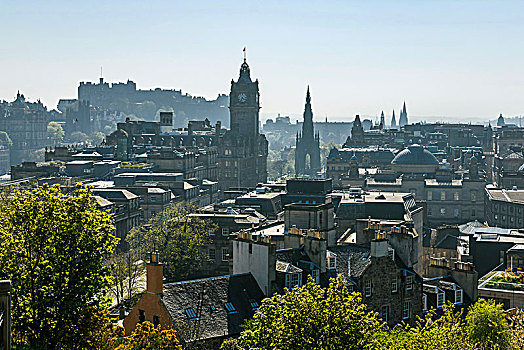 风景,山,历史,中心,爱丁堡城堡,爱丁堡,苏格兰,英国,欧洲