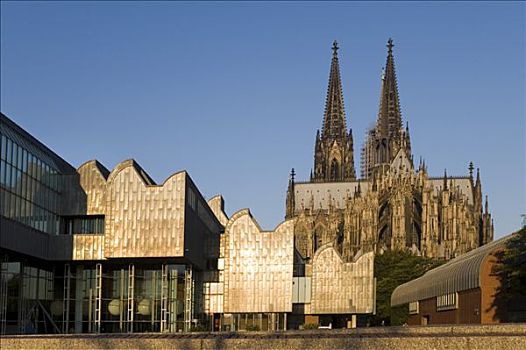 博物馆,正面,科隆大教堂,北莱茵威斯特伐利亚,德国,欧洲