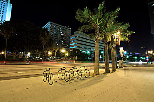 夜晚,洛杉矶市区,加利福尼亚