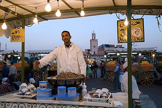 户外,餐饮摊,玛拉喀什,摩洛哥