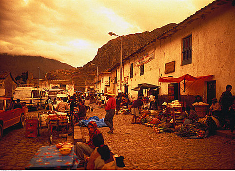 户外,市场,欧兰塔坦伯,秘鲁