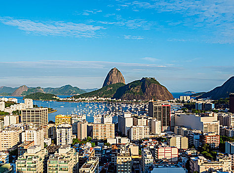 风景,俯视,博塔福戈,面包山,里约热内卢,巴西,南美
