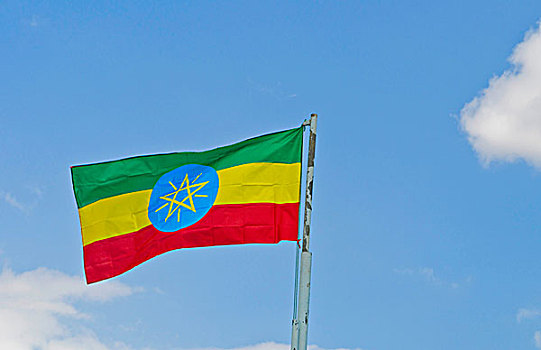 旗帜,埃塞俄比亚,吹,风