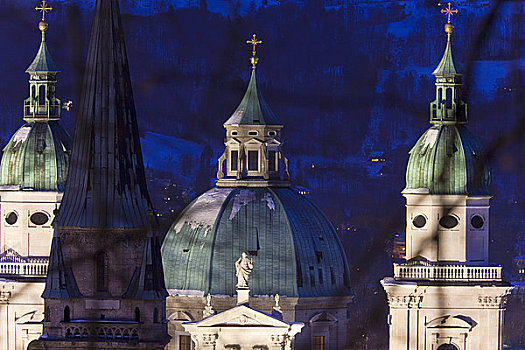 尖顶,圣芳济修会,教堂,萨尔茨堡大教堂,萨尔茨堡,奥地利,特写