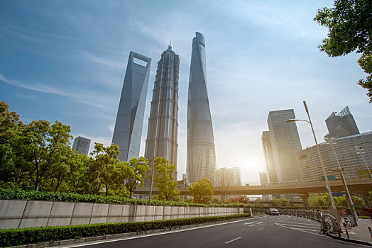 上海陆家嘴金融区现代建筑景观