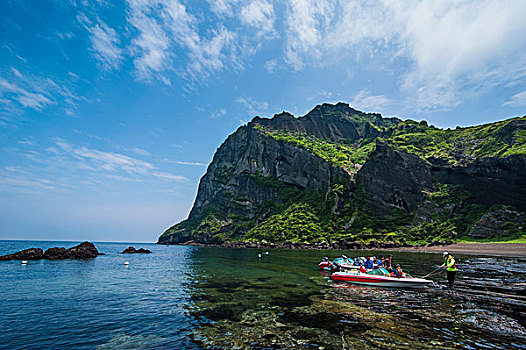 日出,顶峰,世界遗产,济州岛,岛屿,韩国