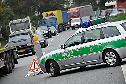 警察,检查点,高速公路,靠近,罗森海姆,巴伐利亚,德国,欧洲