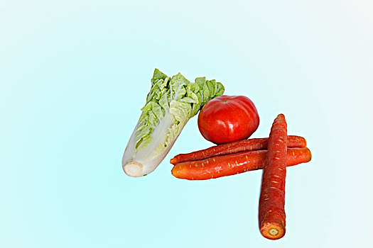 时令蔬菜-----小白菜,青菜,卷心菜,番茄,胡萝卜,花菜