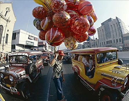 摊贩,销售,气球,马尼拉,菲律宾