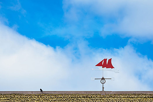 风,指示器,帆船,屋顶