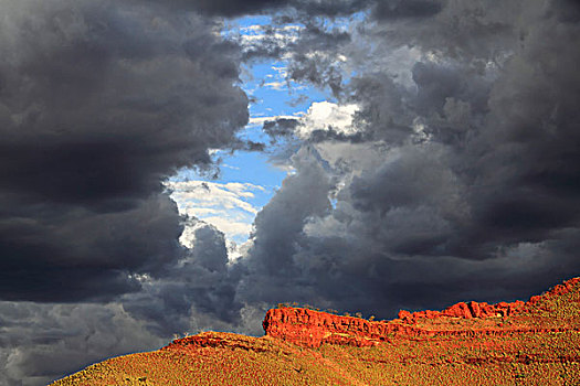 风暴,天空,上方,偏远地区,风景,西澳大利亚州