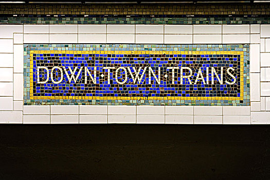 城镇,镶嵌图案,地铁,曼哈顿,纽约,美国,北美