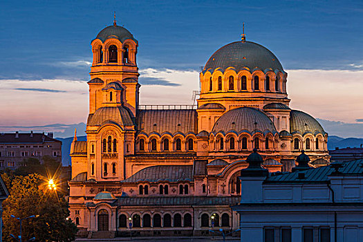 保加利亚,索非亚,教堂,俯视图,黎明