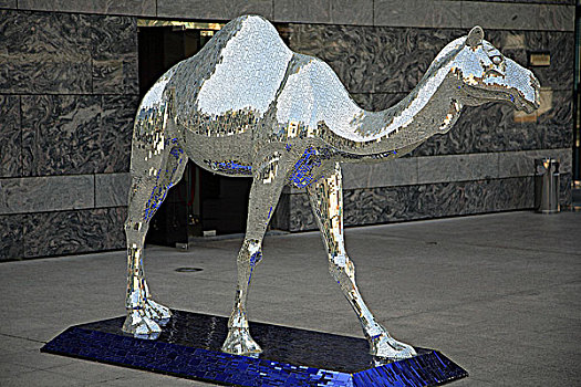 阿联酋,迪拜,道路,骆驼,雕塑