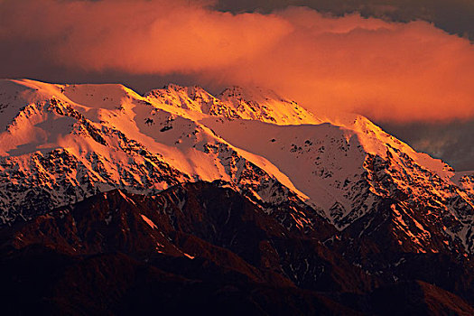 日出,高山辉,山脉,南岛,新西兰