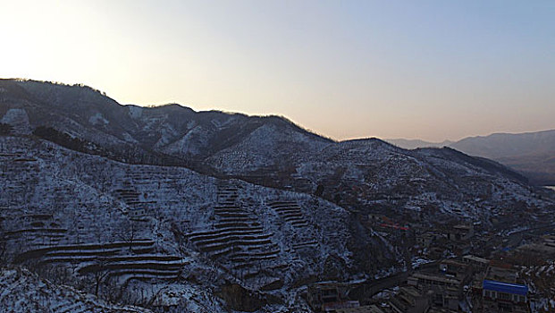 航拍济南南部山区九如山