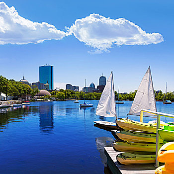 波士顿,帆船,查尔斯河,滨海休闲区,马萨诸塞,美国
