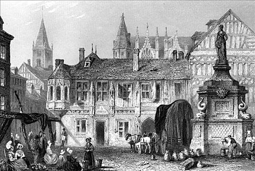 宫殿,公爵,贝德福德,鲁昂,法国,19世纪