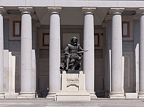 雕塑,户外,正门入口,普拉多博物馆,马德里,西班牙