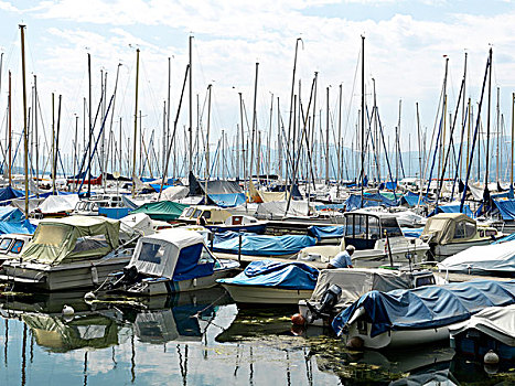 船,码头,湖,瑞士