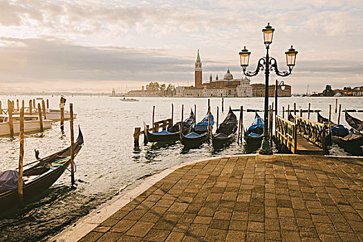 小船,大运河,圣乔治奥,马焦雷湖,岛屿,背景,威尼斯,意大利