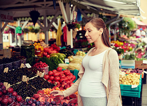 孕妇,选择,食物,街边市场