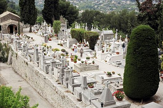 墓地,阿尔卑斯滨海省,法国南部,法国,欧洲