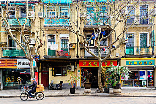 街景,殖民地,建筑,法国人,上海,中国