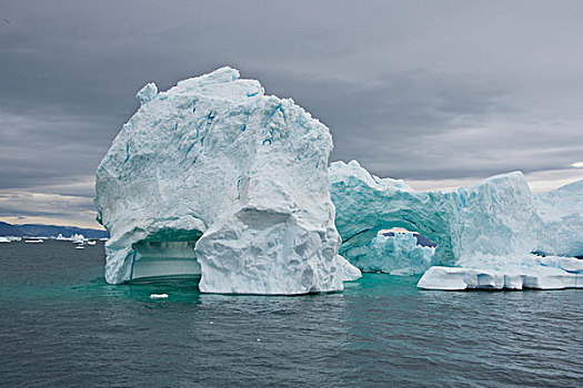 格陵兰,半岛,迪斯科湾,靠近,冰山,海岸,大幅,尺寸