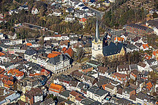 俯视,市区,老市政厅,天主教,教堂,市场,藻厄兰,北莱茵威斯特伐利亚,德国