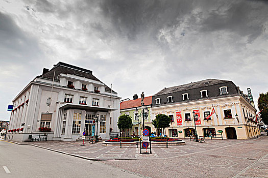 城镇,市政厅广场,下奥地利州,奥地利,欧洲
