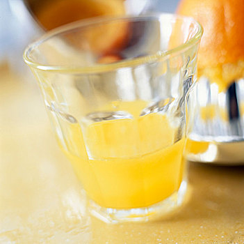 新鲜,橙汁,玻璃
