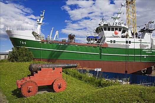 渔业,船,干船坞,特罗姆瑟,挪威