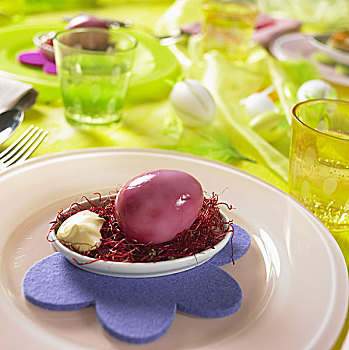 紫色,复活节彩蛋,碗,蛋黄酱