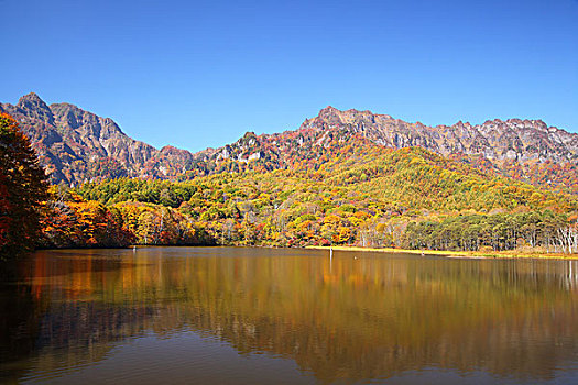 山,水塘,秋天