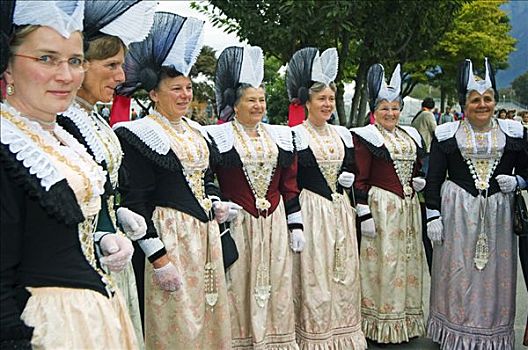 女人,传统服装,节日,因特拉肯,少女峰,瑞士