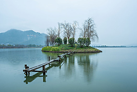 杭州西湖自然风光水墨湘湖