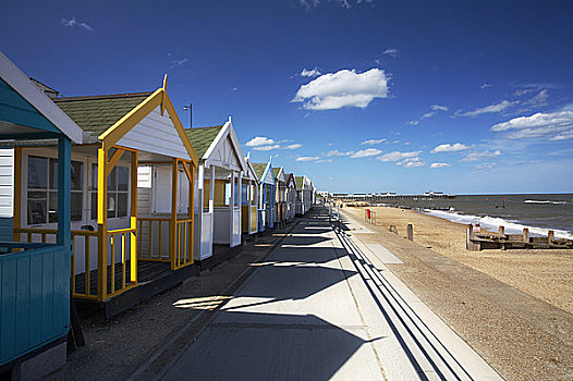 英格兰,风景,散步场所,过去,海滩小屋