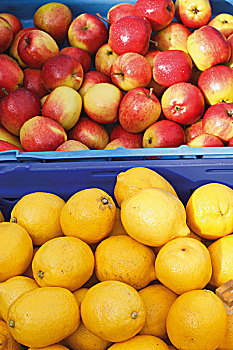 柠檬,苹果,出售,户外市场,科克郡,爱尔兰