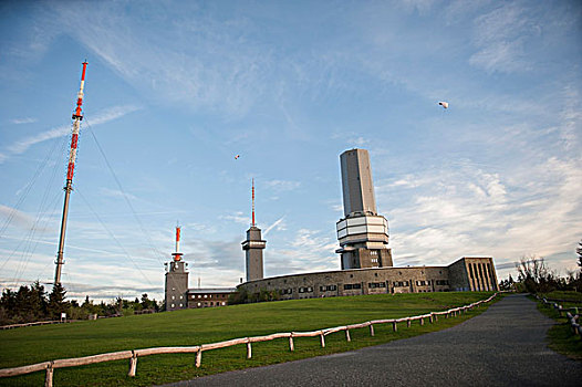 信号发射塔,广播,左边,山,格罗塞尔,黑森州,德国,欧洲