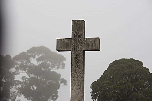 十字架,墓地,蓝天,墨尔本,维多利亚,澳大利亚