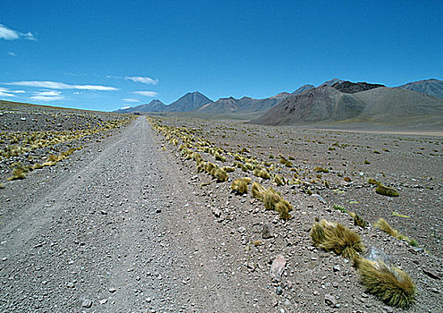 智利,安托法加斯塔,碎石路,干燥地带,山,背景