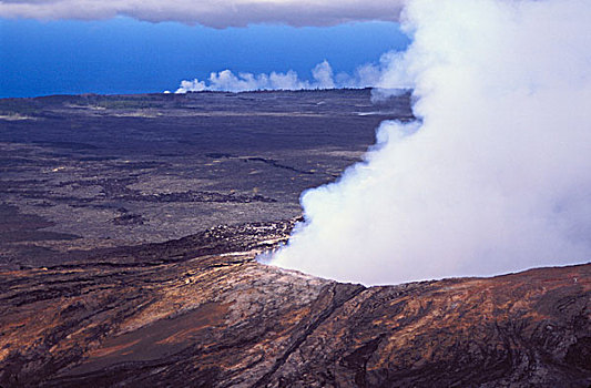 蒸汽,上升,南方,基拉韦厄火山,夏威夷火山国家公园,夏威夷大岛,夏威夷